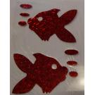 2 Buegelpailletten Fische hologramm rot